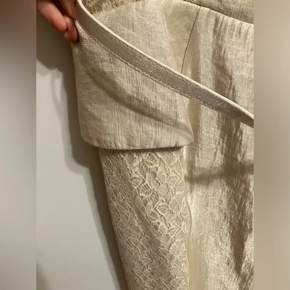 London Times‎ Sleeveless Belted Peplum Dress Champagne Womens size 10 - Picture 7 of 13